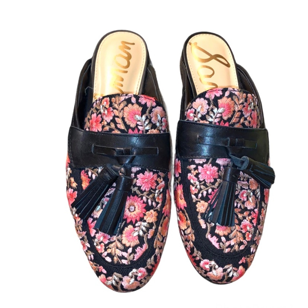 Sam Edelman Embroidered Paris Mules Size 7 - Picture 2 of 3